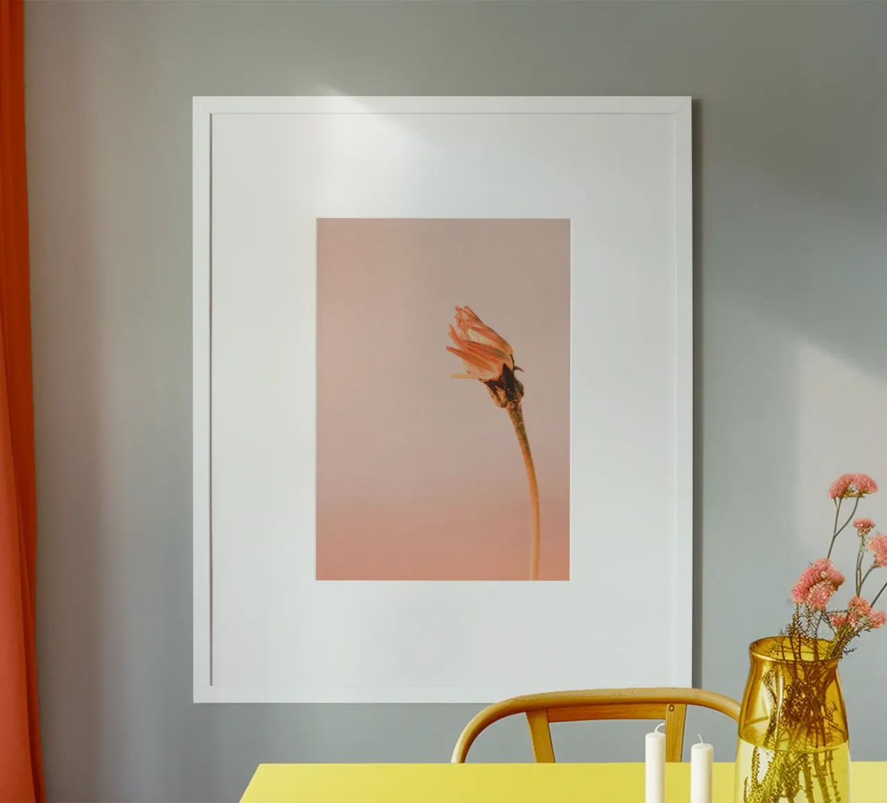 fiore soft focus poster con telaio in alluminio da cofa home