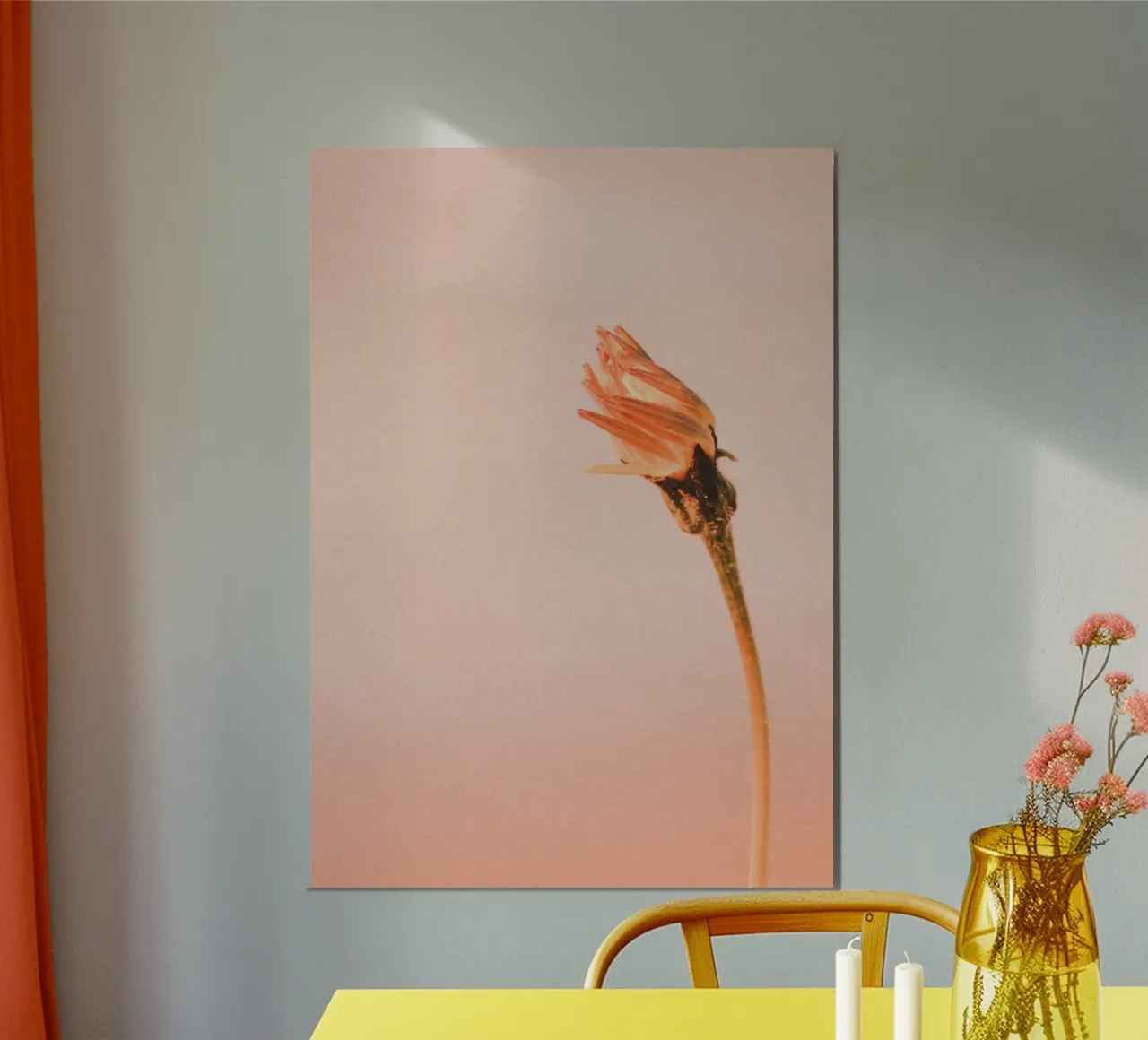 fiore soft focus poster con telaio in alluminio da cofa home