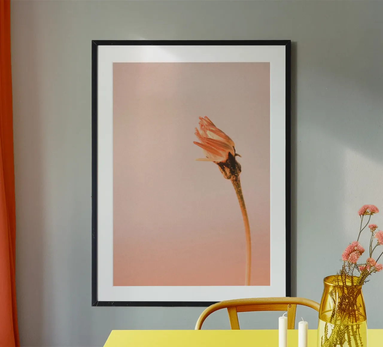 fiore soft focus poster con telaio in alluminio da cofa home