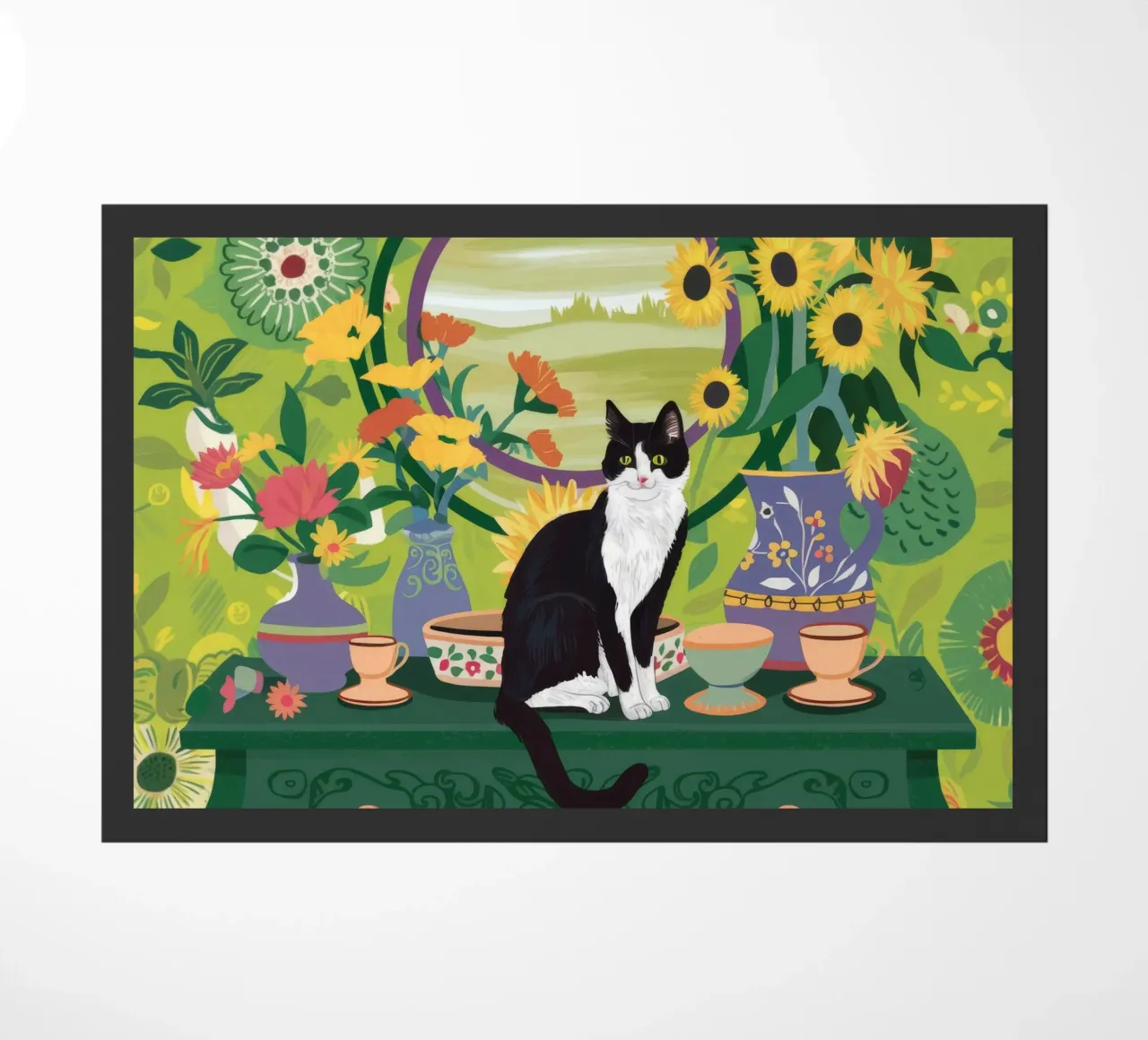 Gatto a specchio ornato zerbino da FadeAura