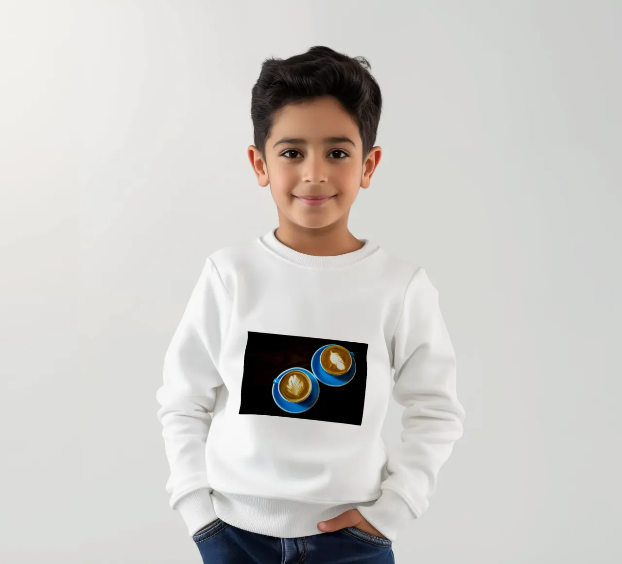 coppia di caffè latte art felpa bambino da cofa home