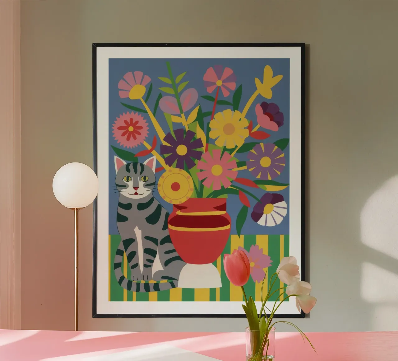 Medley di bouquet di soriani poster con telaio in legno da Stone Decade