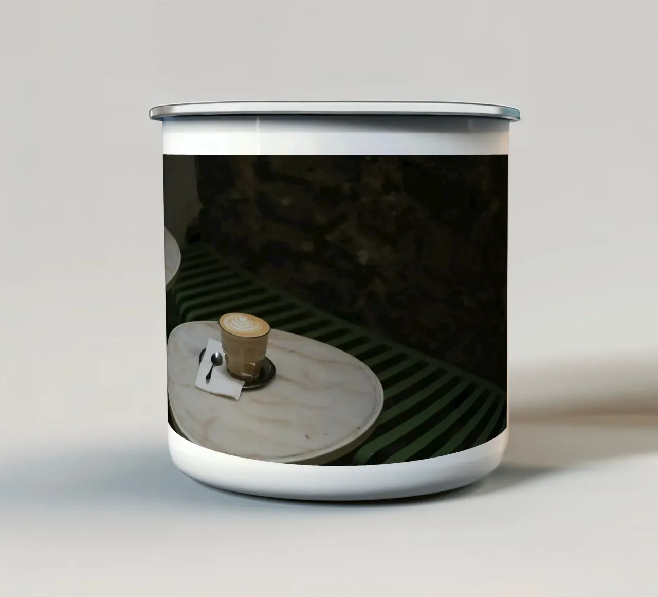 mesa de café de mármol taza de esmalte de cofa home