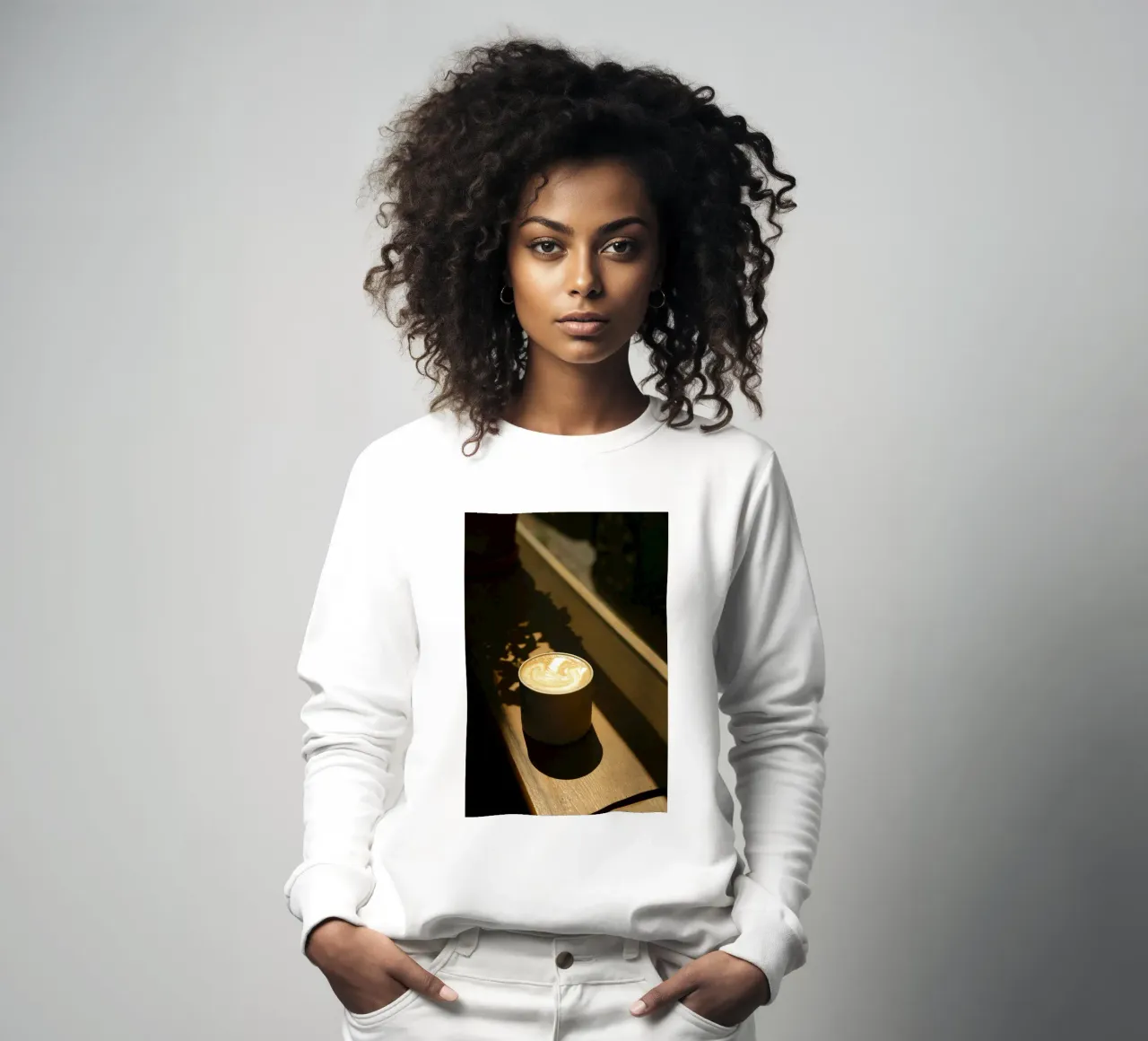 cappuccino hout sweatshirt van cofa home