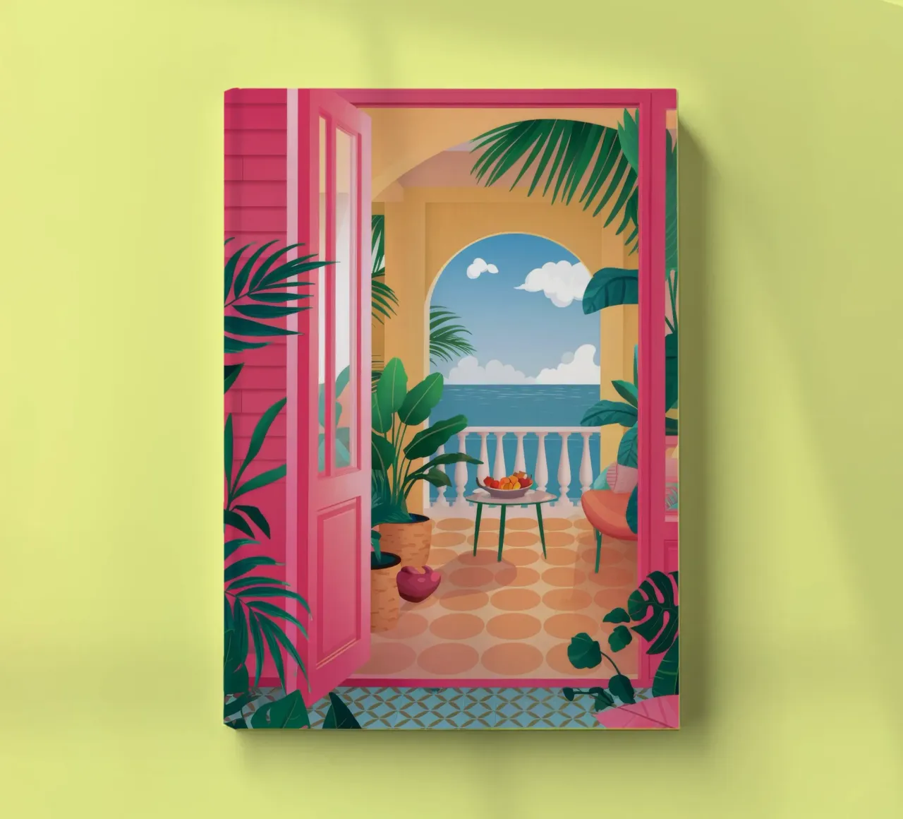 Chambre rose vue mer carnet de notes de FadeAura