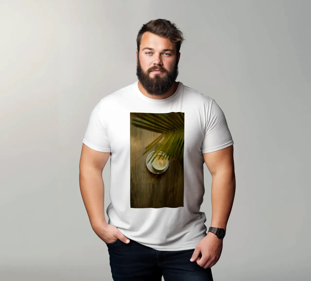 caffè latte art sotto licenza t-shirt da cofa home