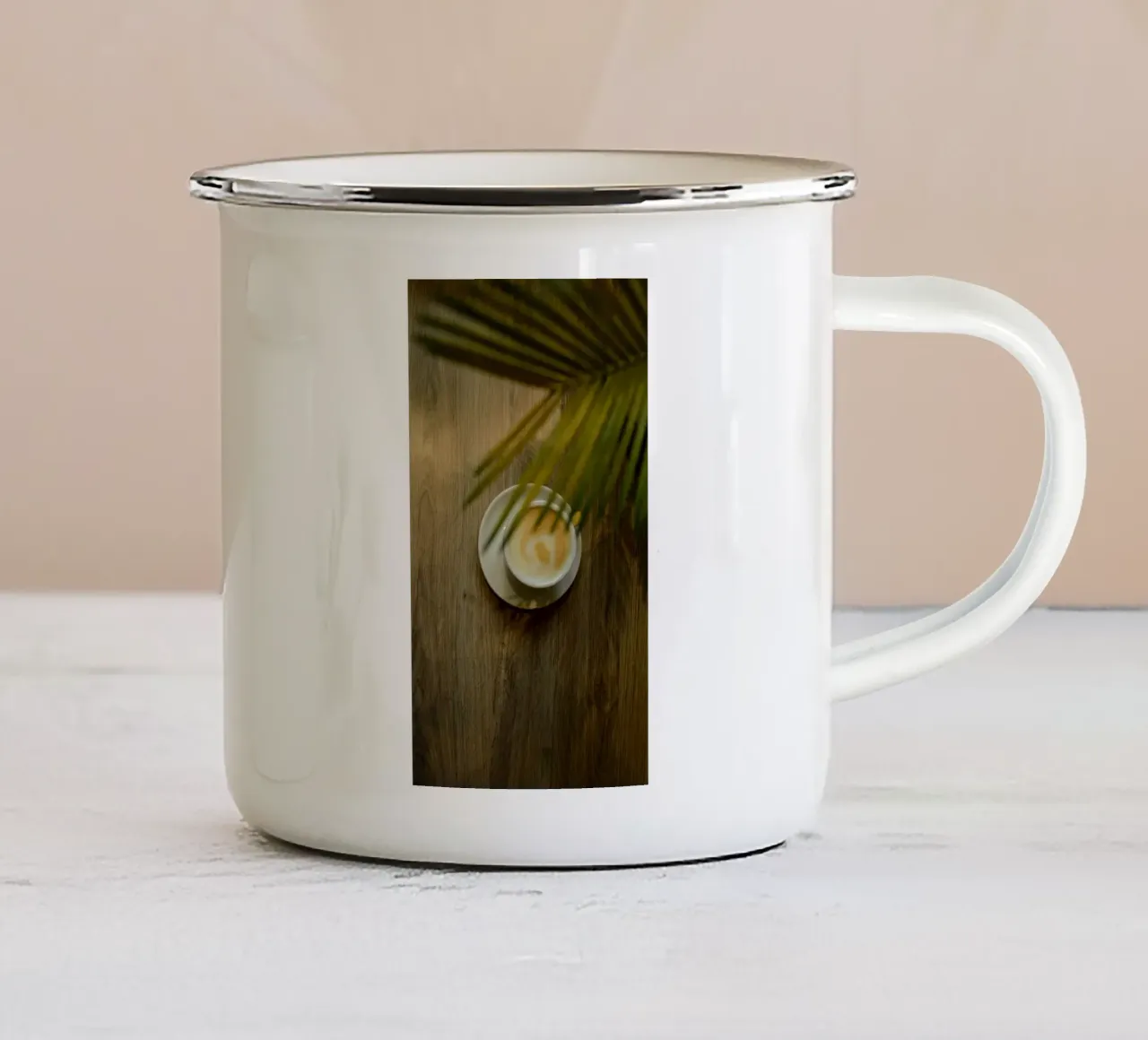 caffè latte art sotto licenza tazza in smalto da cofa home