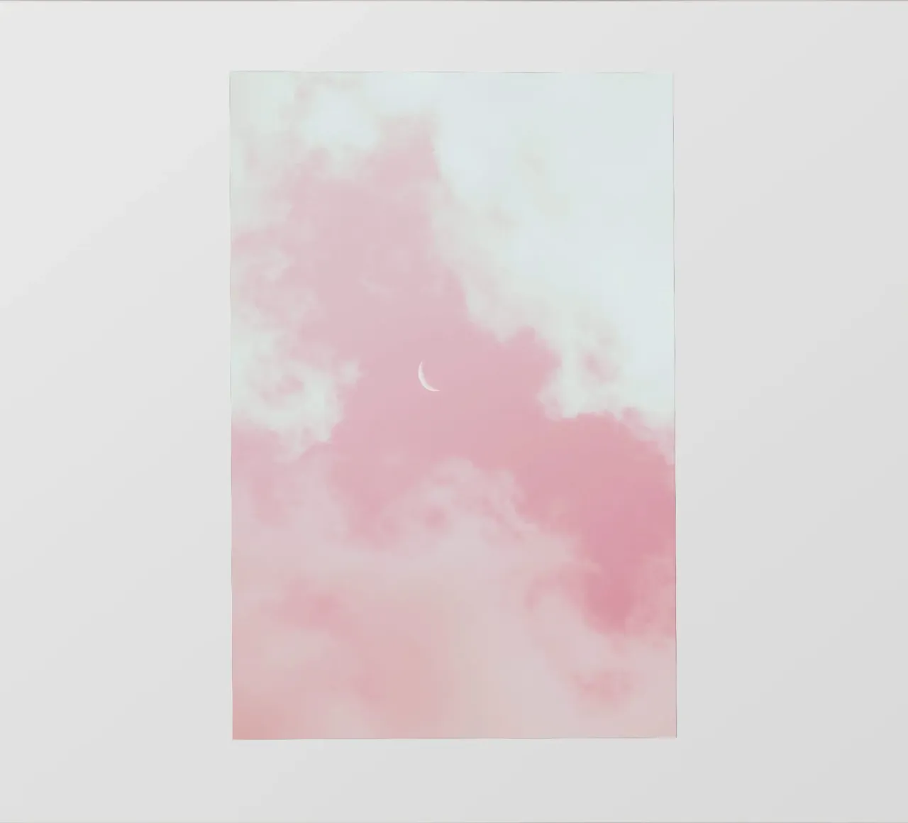 luna crescente tra le nuvole rosa telo in pvc da cofa home