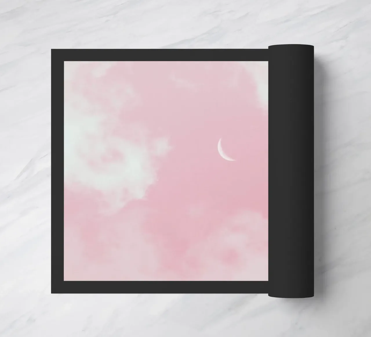 luna crescente tra le nuvole rosa zerbino da cofa home