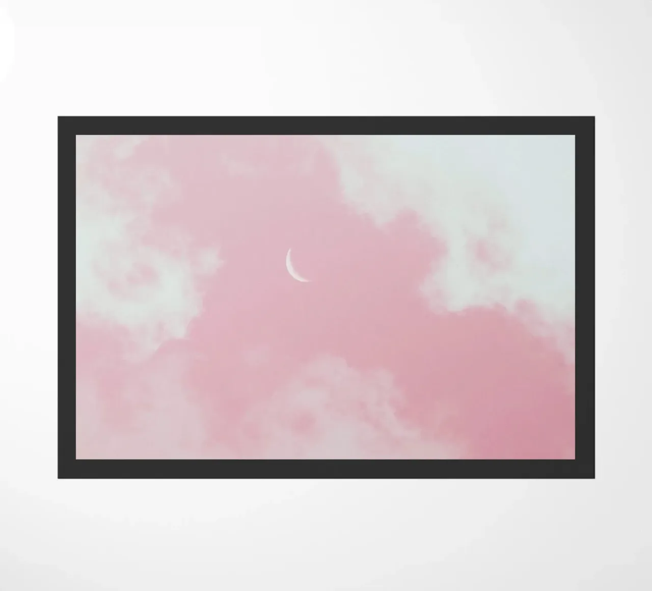 luna crescente tra le nuvole rosa zerbino da cofa home