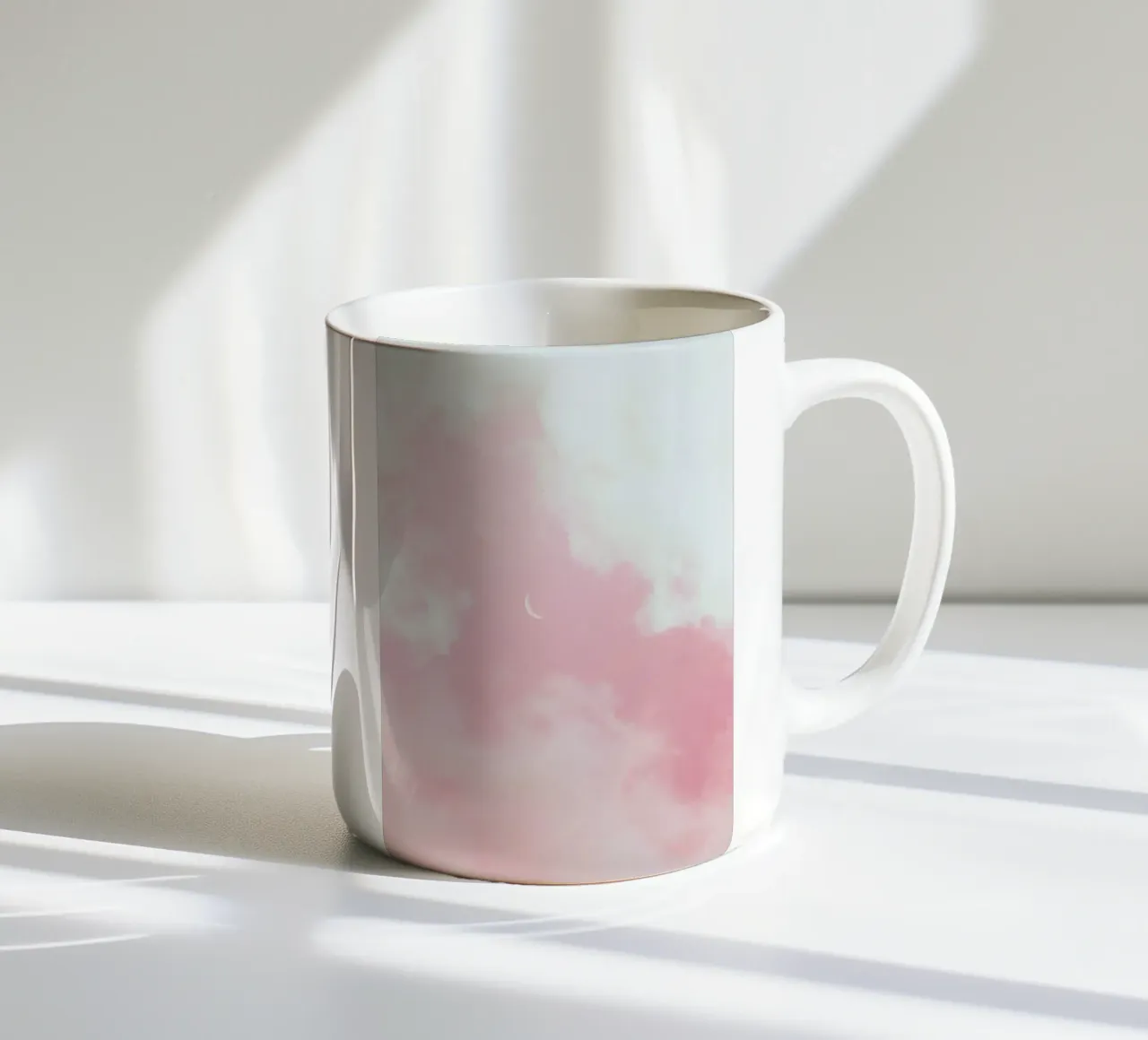 luna crescente tra le nuvole rosa tazza in ceramica da cofa home