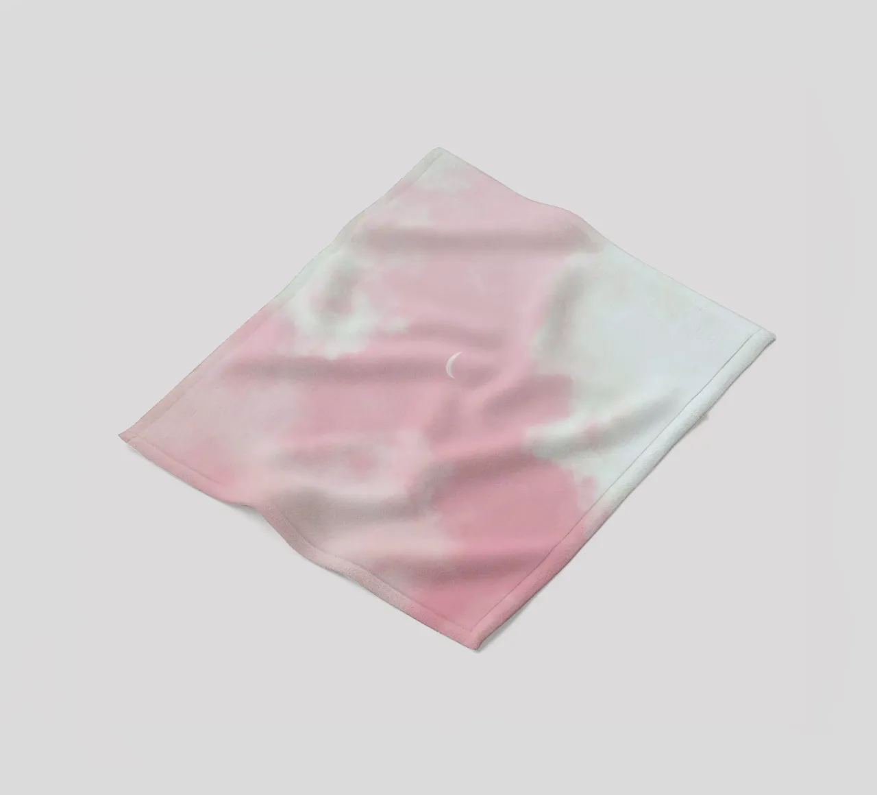 crescent moon inside pink clouds fleece blanket by cofa home