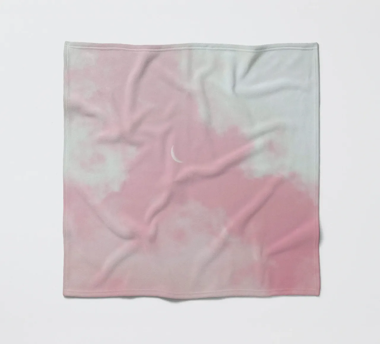 crescent moon inside pink clouds fleece blanket by cofa home