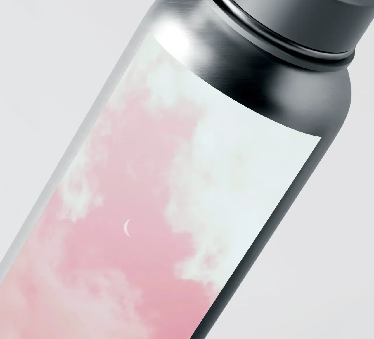 crescent moon inside pink clouds sticker by cofa home