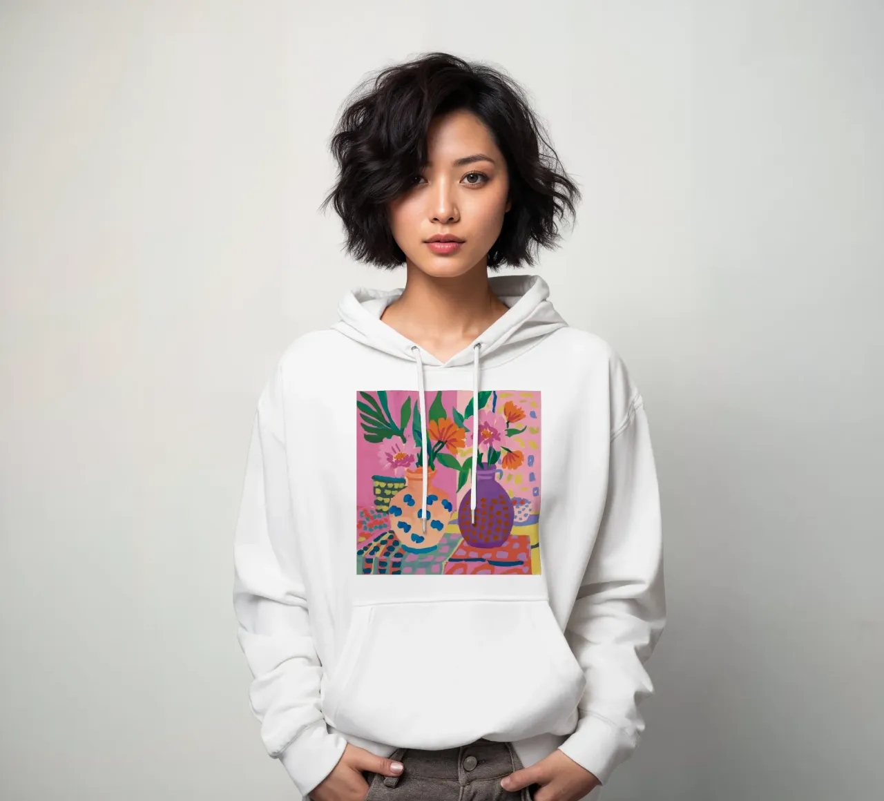 Bouquet Pattern Mix felpa con cappuccio da Pan Denim