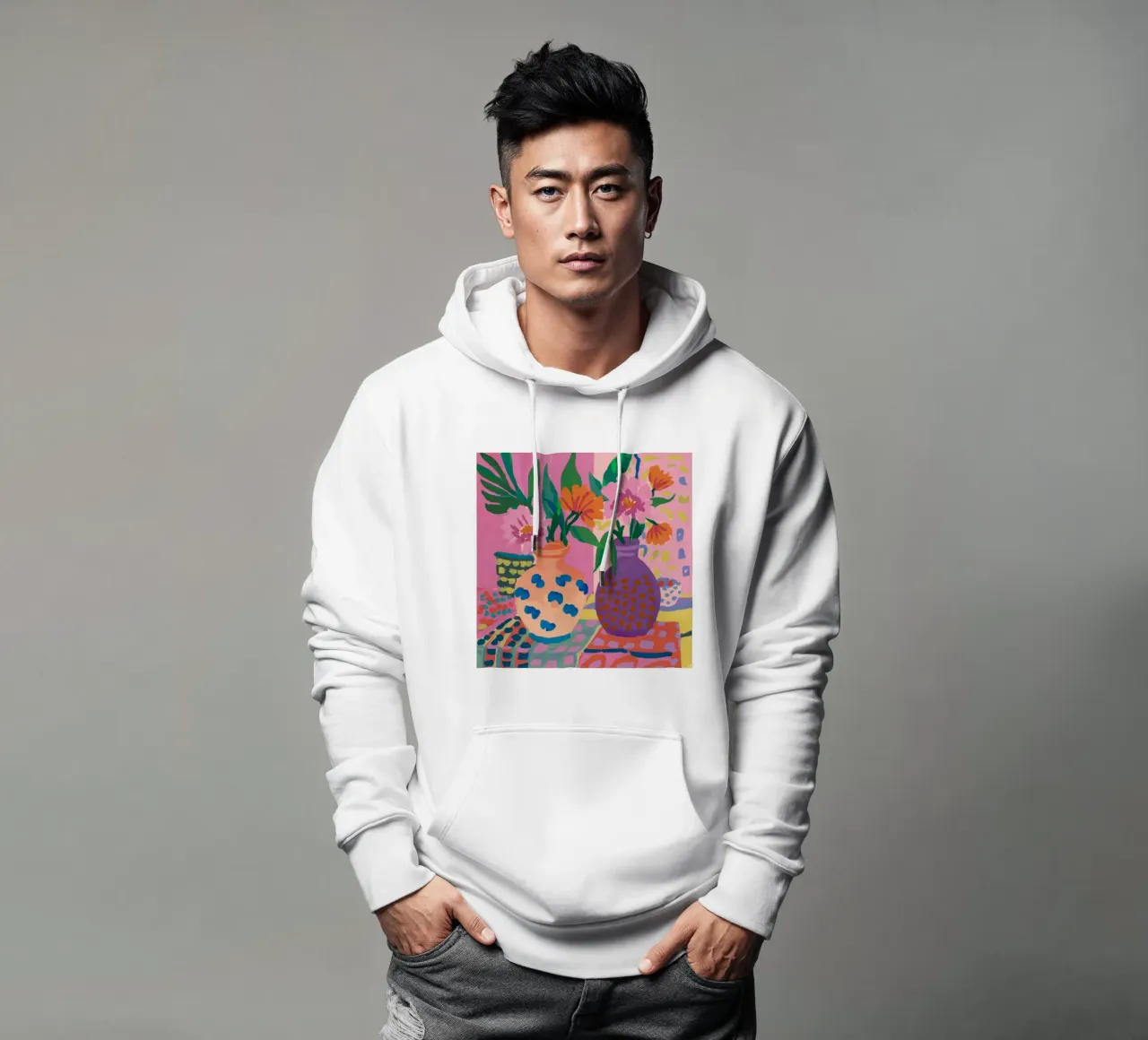 Bouquet Pattern Mix felpa con cappuccio da Pan Denim