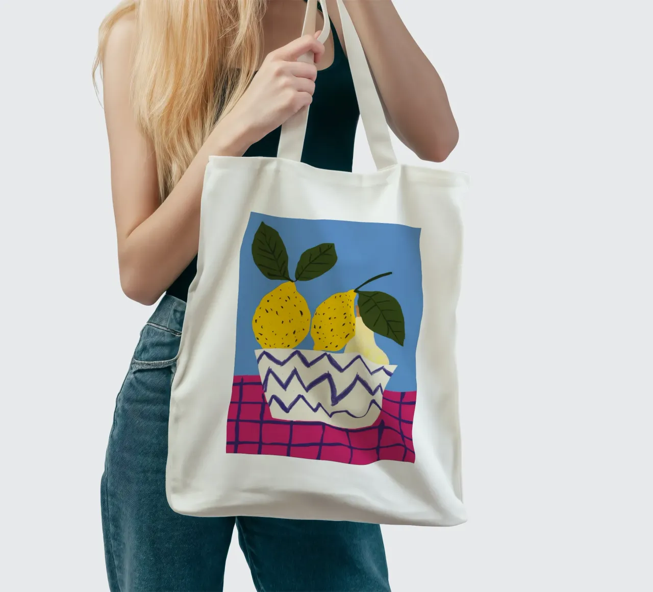 Pere in vaso a zig zag borsa in juta da Haven Fantasy