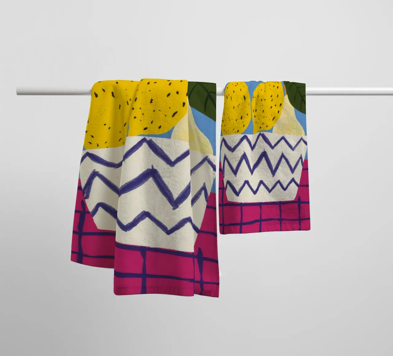 Pere in vaso a zig zag asciugamano da bagno da Haven Fantasy