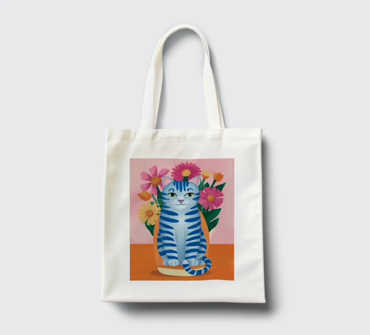 Azure Tabby Bloom tote bag by Stone Decade