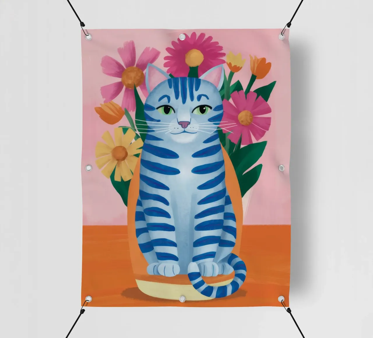 Azzurro Tabby Bloom telo in pvc da Stone Decade