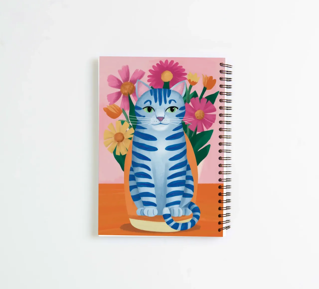 Azure Tabby Bloom spiral notebook by Stone Decade