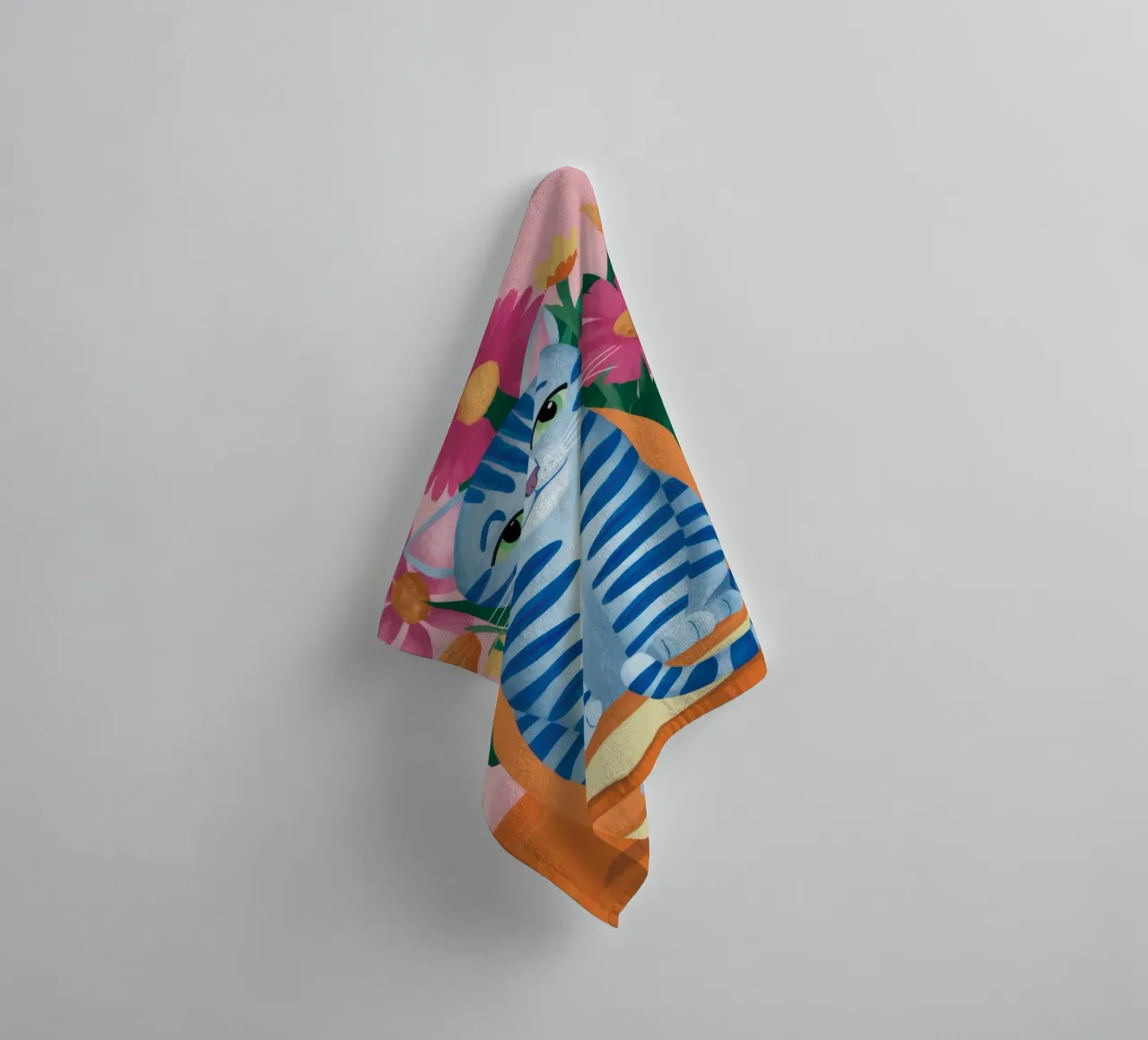 Azzurro Tabby Bloom asciugamano da bagno da Stone Decade