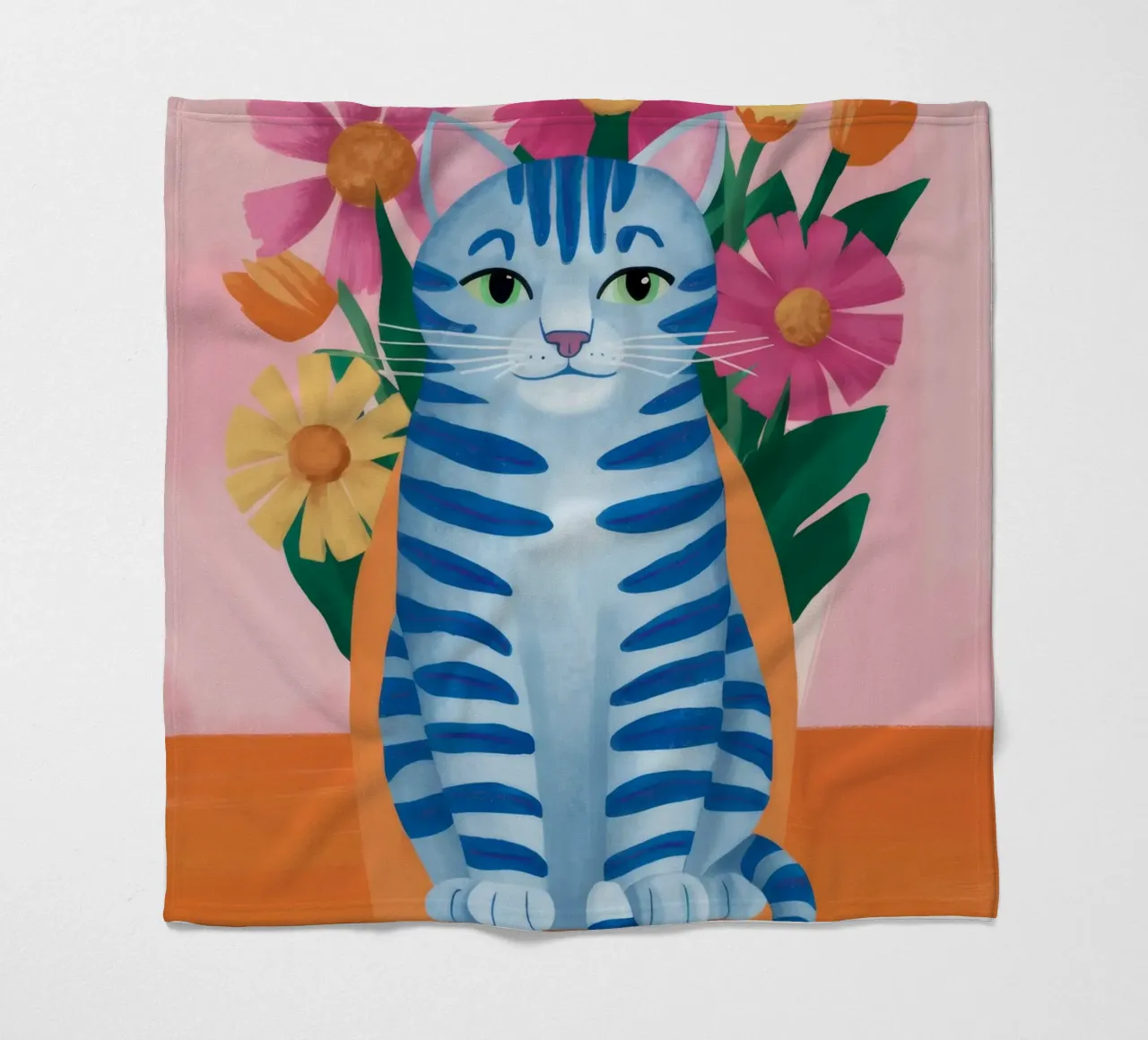 Azzurro Tabby Bloom coperta in pile da Stone Decade