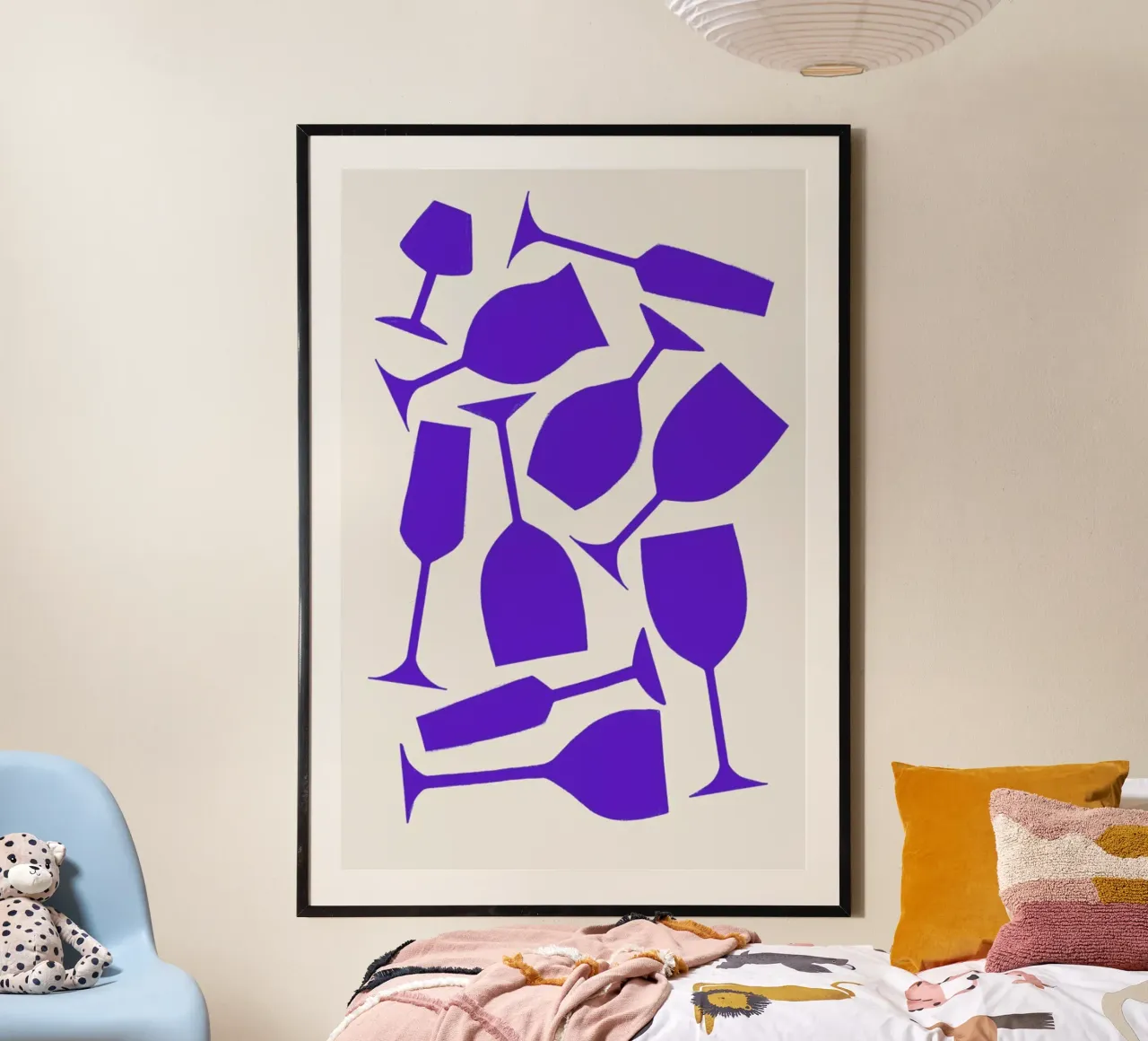 Wine Glasses poster con telaio in plastica da Pure