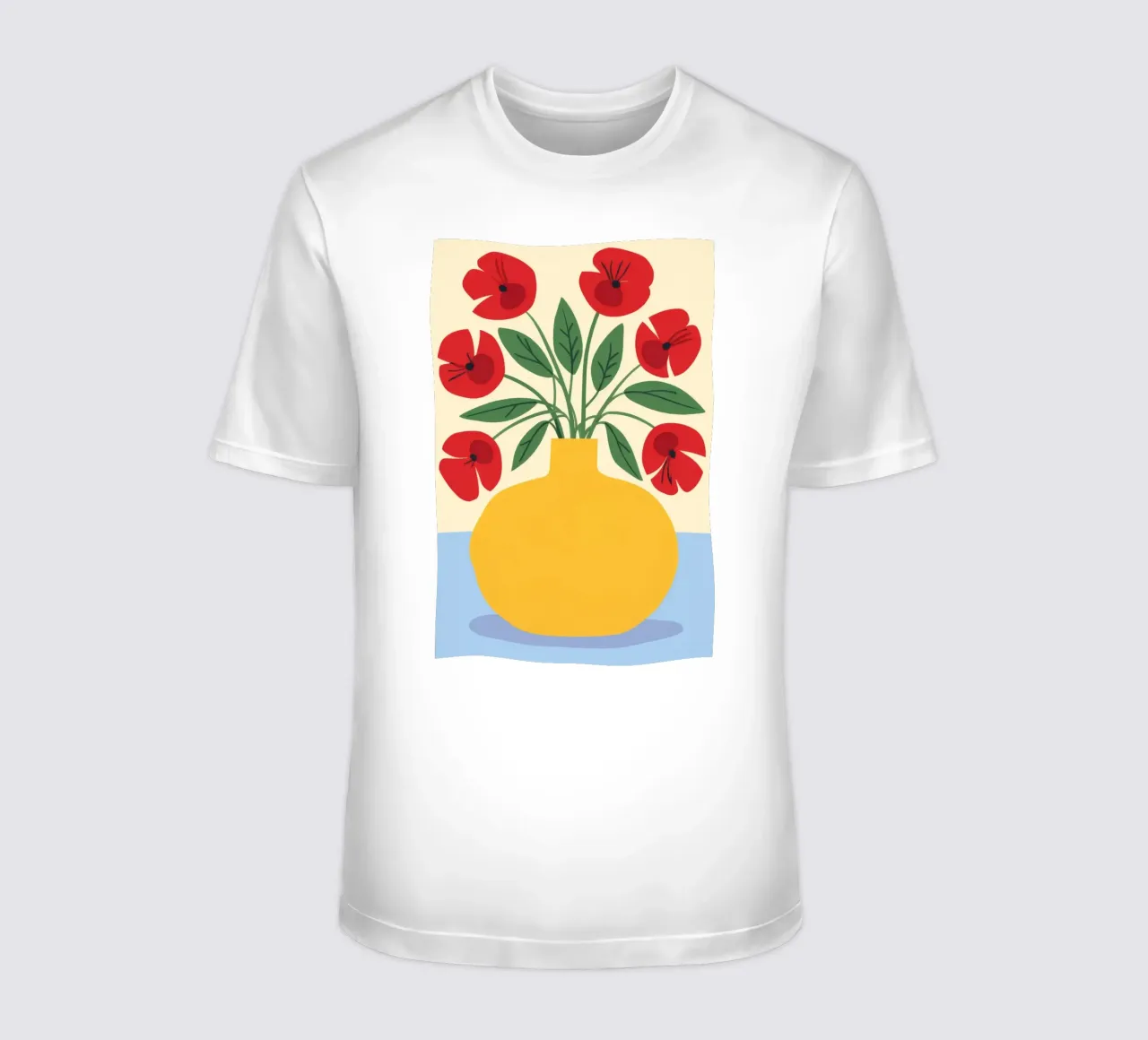 Yellow Vase Red Poppies t-shirt by Haven Fantasy