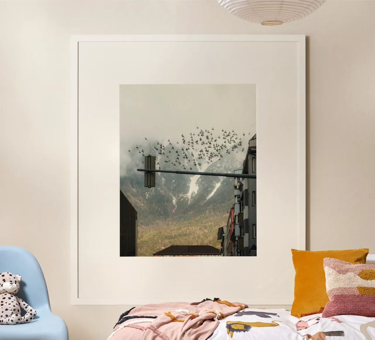balcone montagna poster con telaio in plastica da animal story home