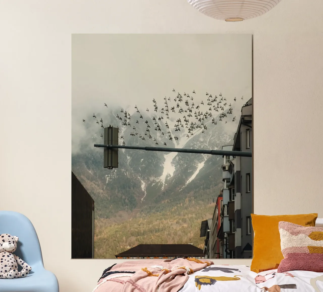 balcone montagna poster con telaio in plastica da animal story home
