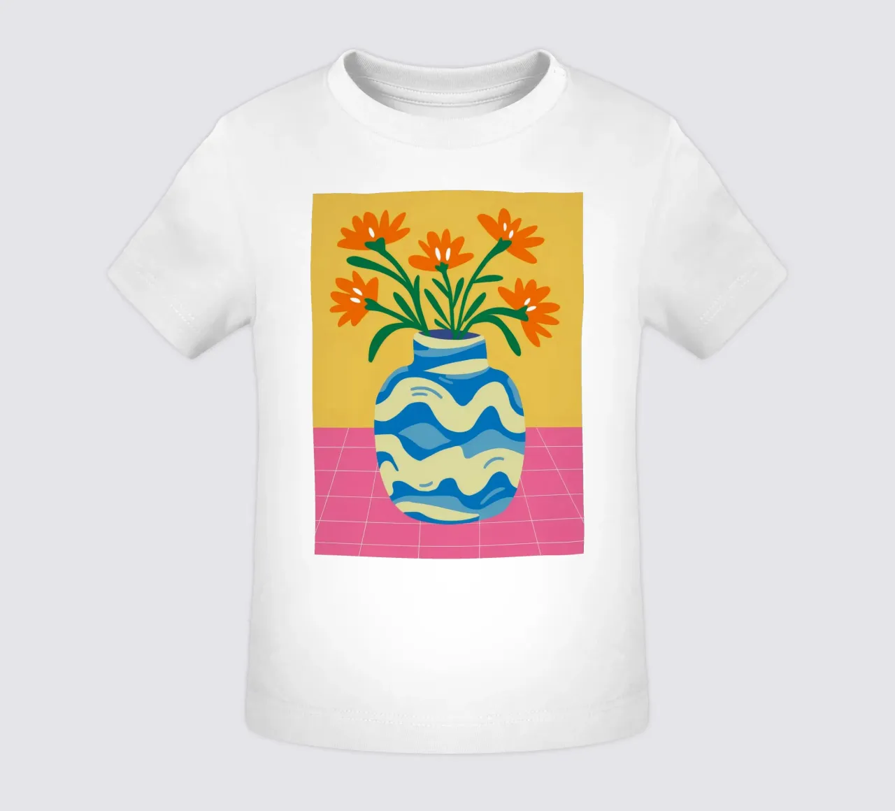Gewellte Vase Ringelblumen Baby T-Shirt von Haven Fantasy