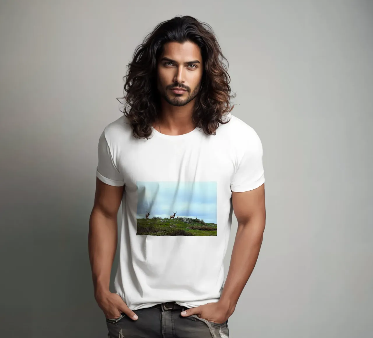 corna sull'erba t-shirt da animal story home
