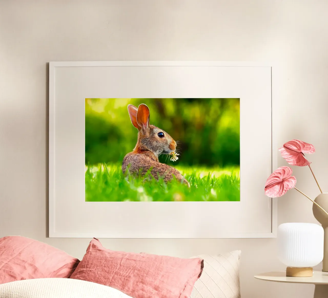 greenery rabbit poster by animal story home