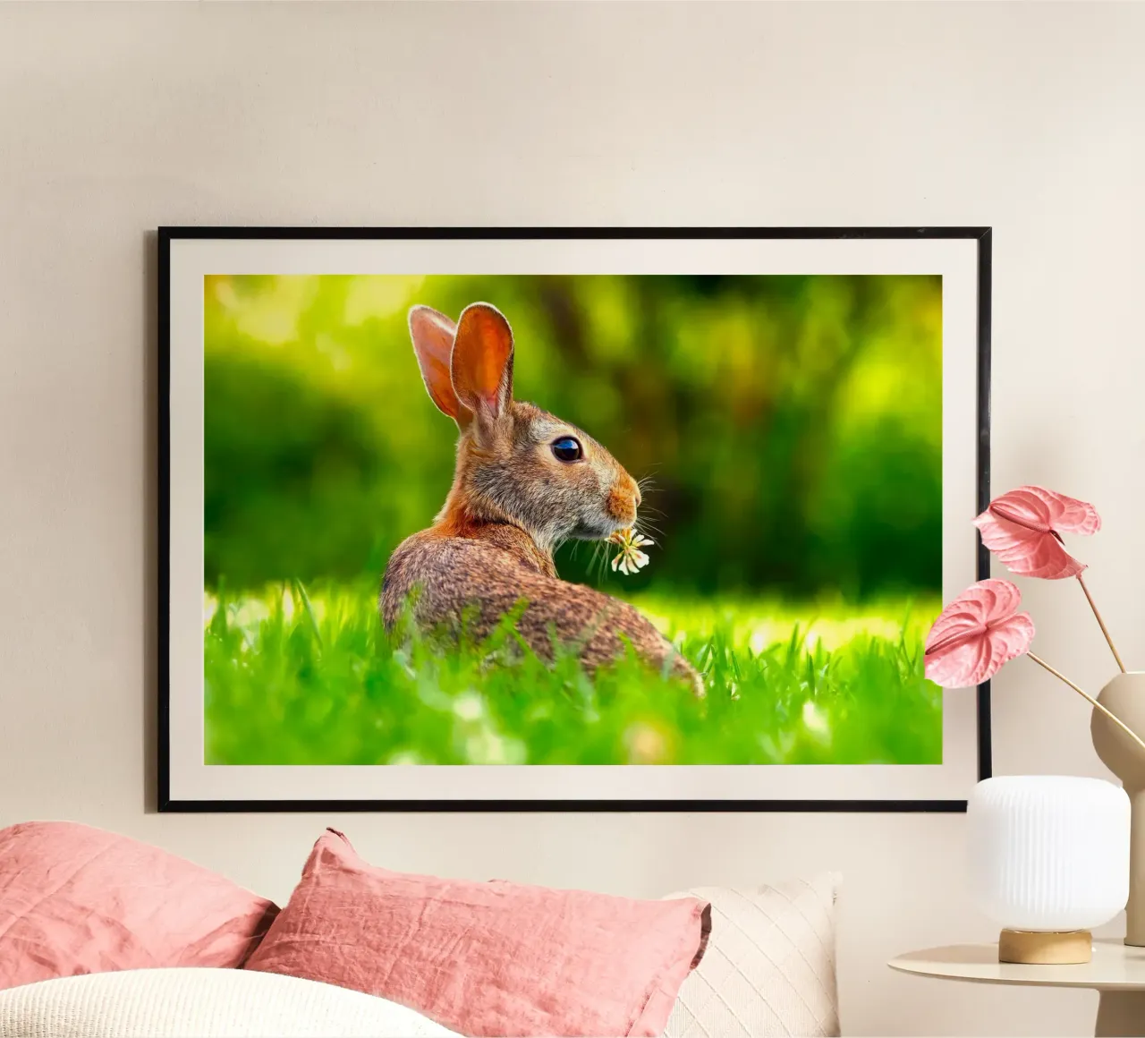 greenery rabbit poster by animal story home