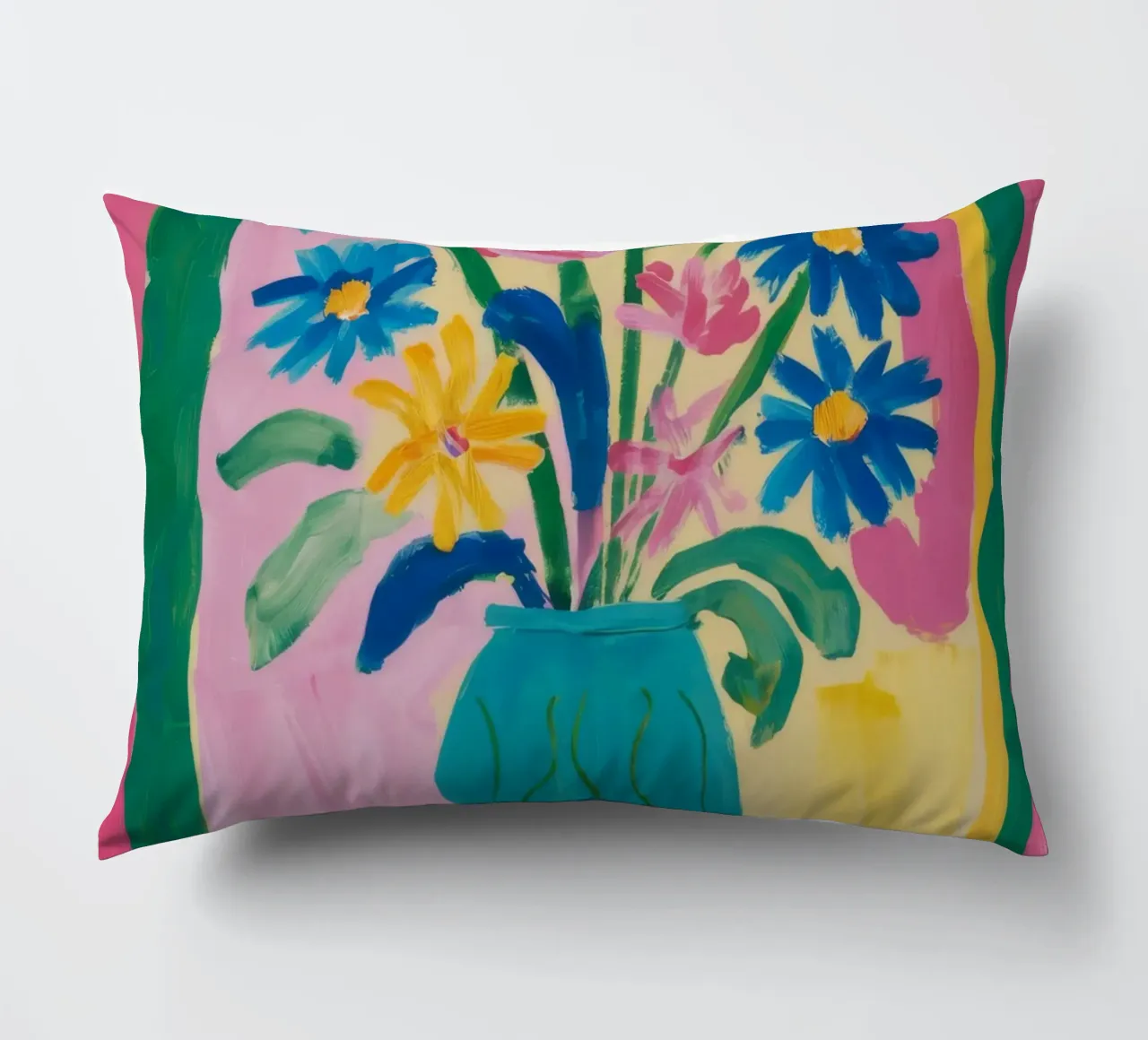 Bouquet di vasi con sciarpa cuscino da Pan Denim