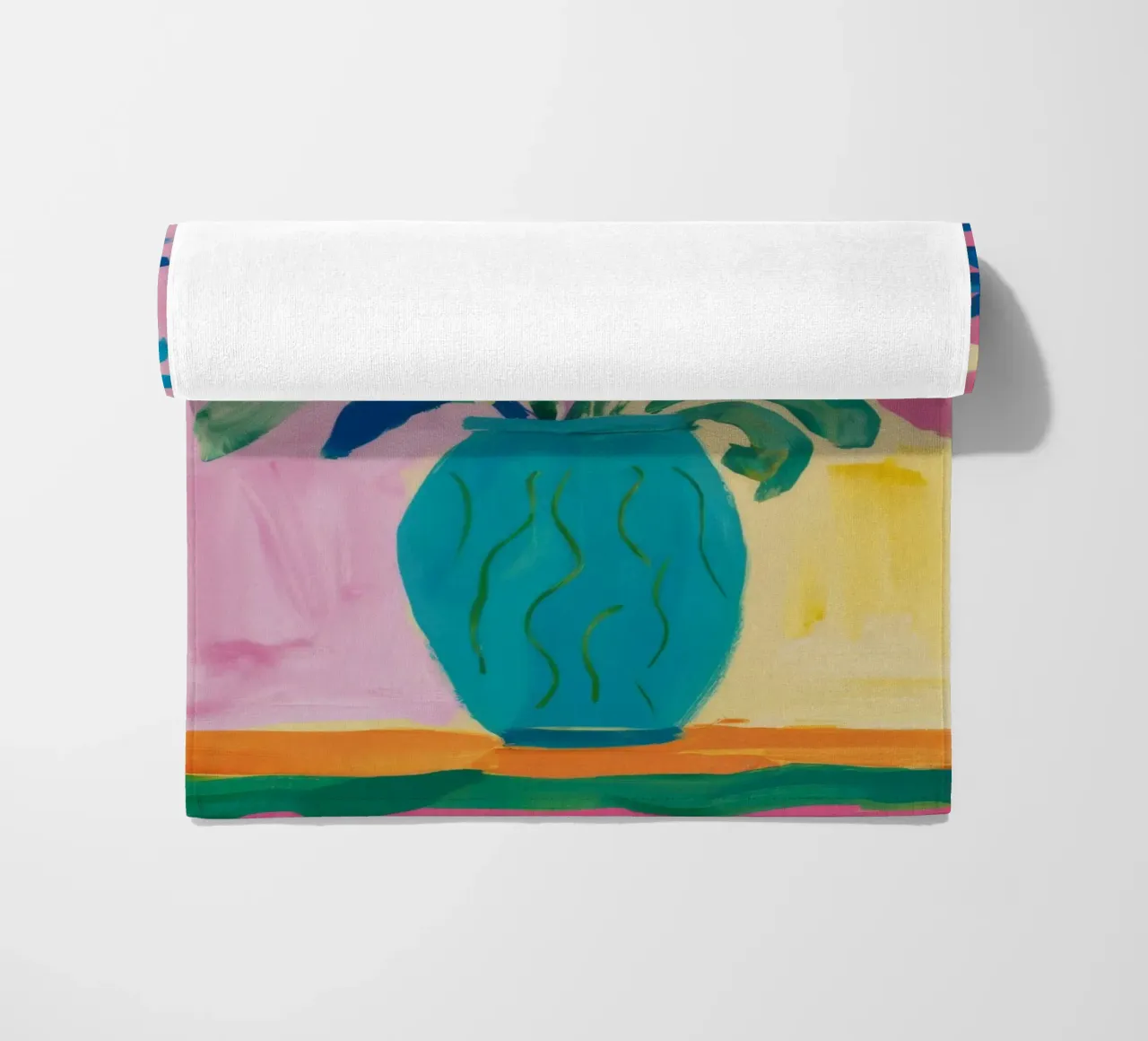 Bouquet di vasi con sciarpa telo mare da Pan Denim