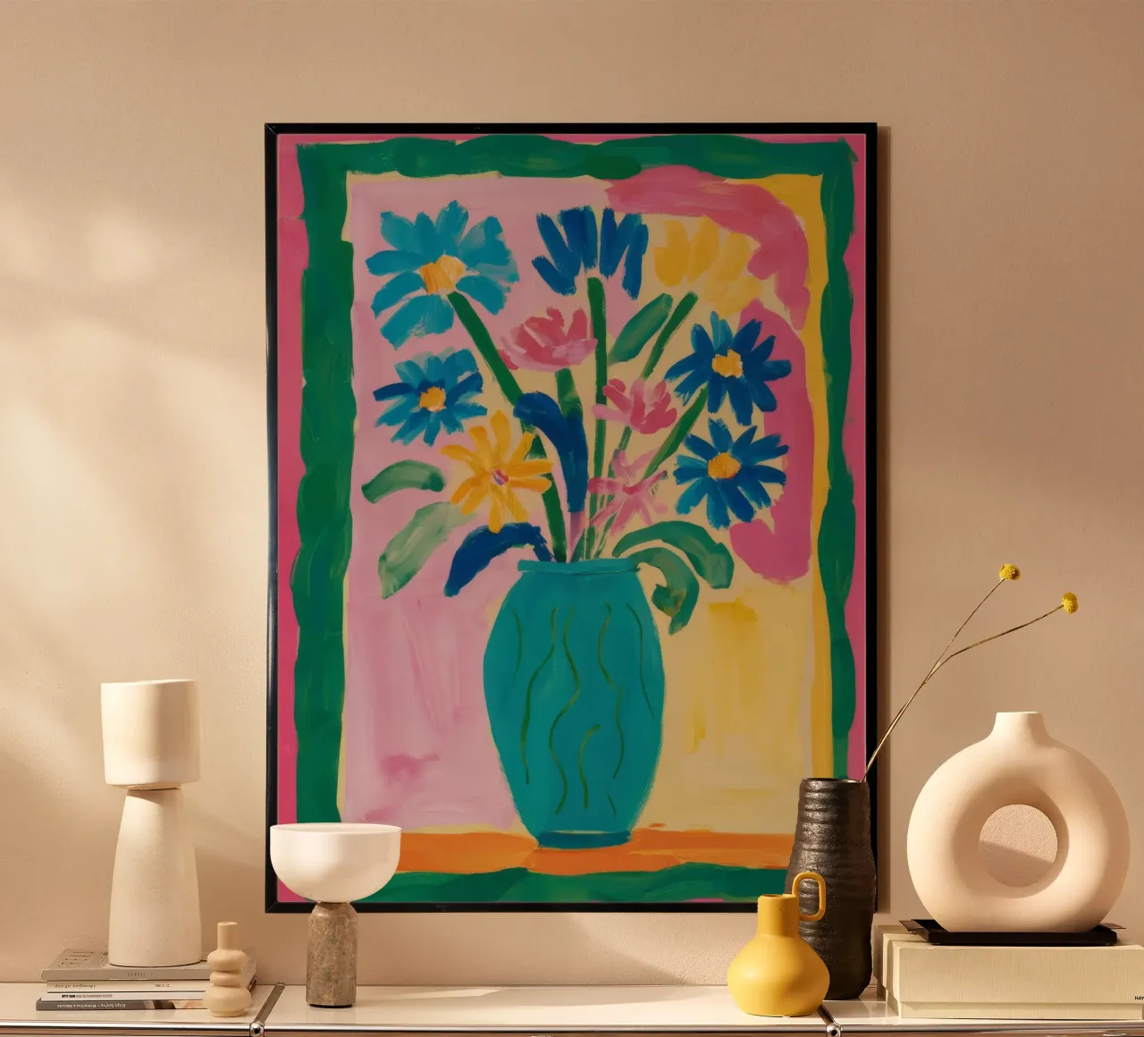 Bouquet di vasi con sciarpa poster da Pan Denim