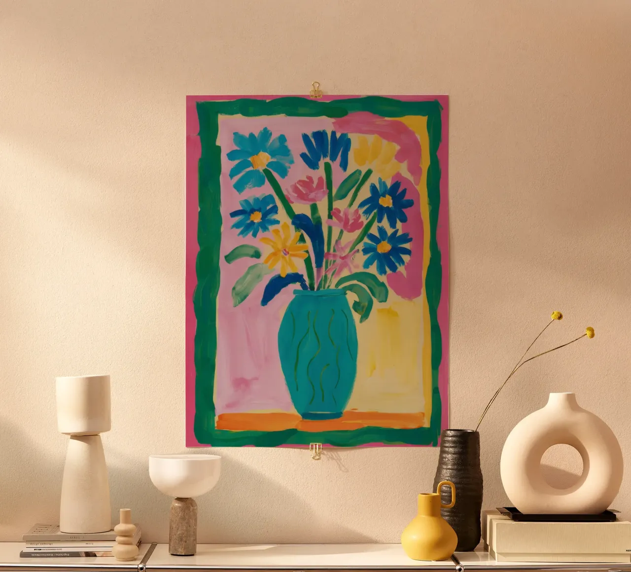 Bouquet di vasi con sciarpa carta hahnemühle da Pan Denim
