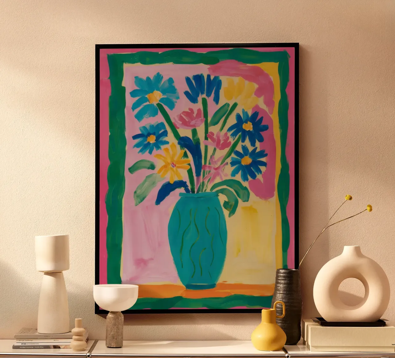 Bouquet di vasi con sciarpa carta hahnemühle da Pan Denim