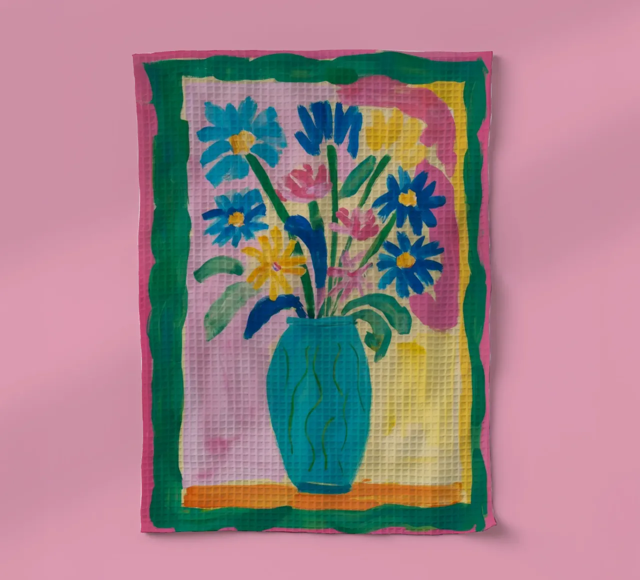 Bouquet di vasi con sciarpa canovaccio da cucina da Pan Denim