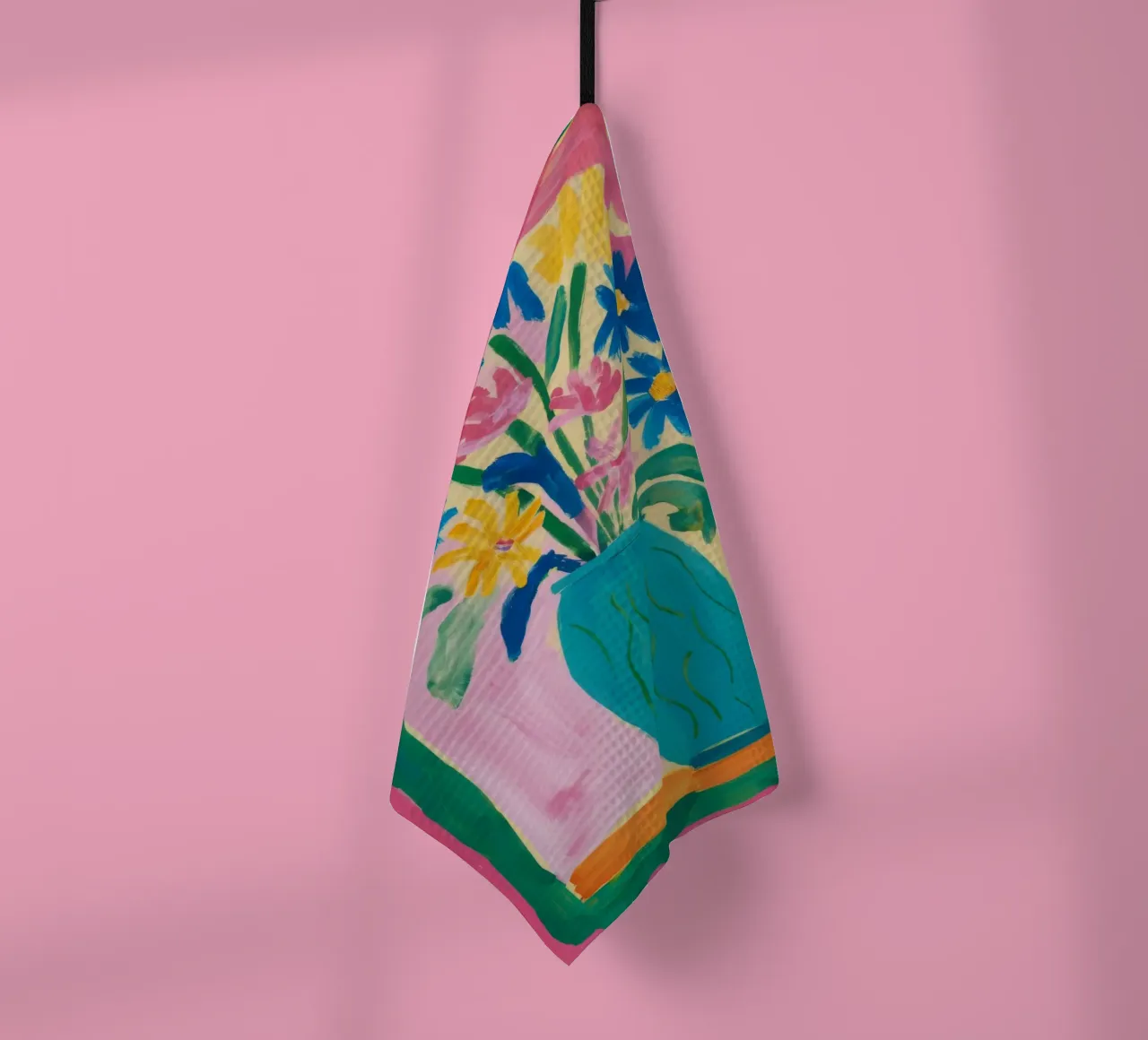 Bouquet di vasi con sciarpa canovaccio da cucina da Pan Denim