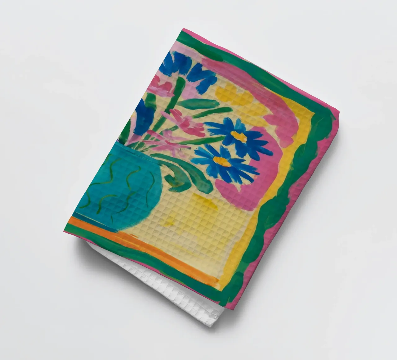 Bouquet di vasi con sciarpa canovaccio da cucina da Pan Denim