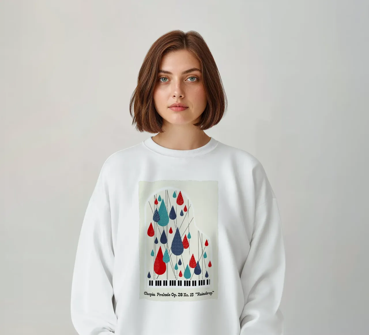 Chopin - Raindrop Prelude by Prelude Posters sweatshirt by Prelude Posters