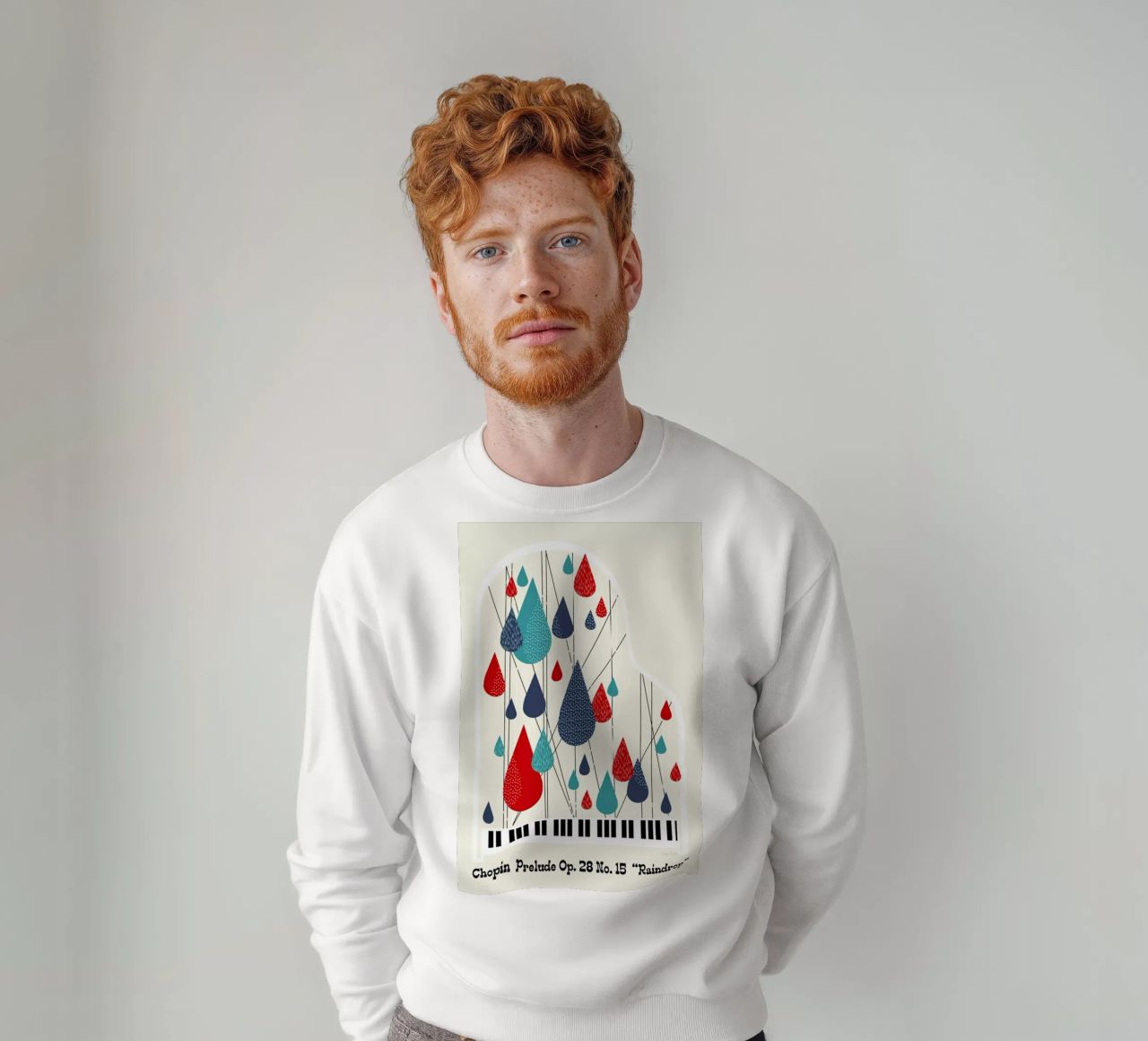Chopin - Raindrop Prelude by Prelude Posters Sweatshirt von Prelude Posters