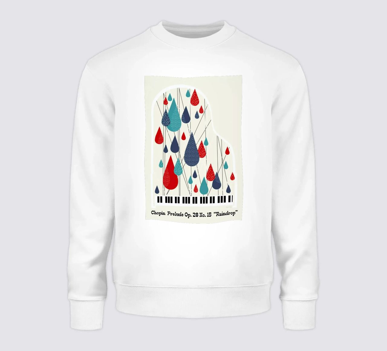 Chopin - Raindrop Prelude by Prelude Posters Sweatshirt von Prelude Posters