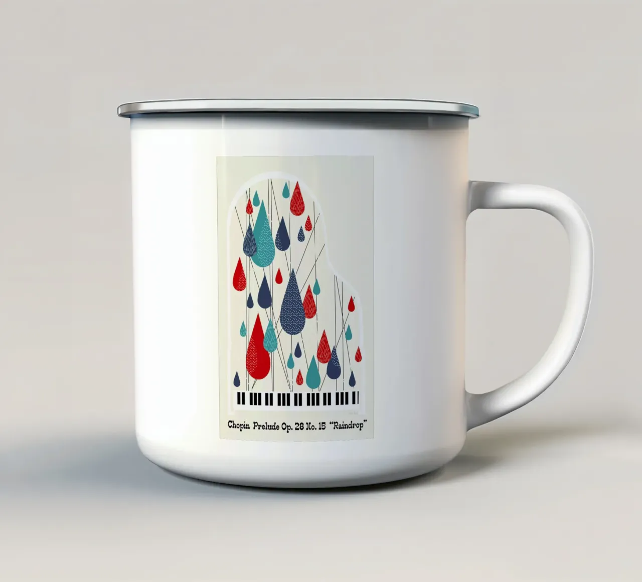 Chopin - Raindrop Prelude by Prelude Posters tazza in smalto da Prelude Posters