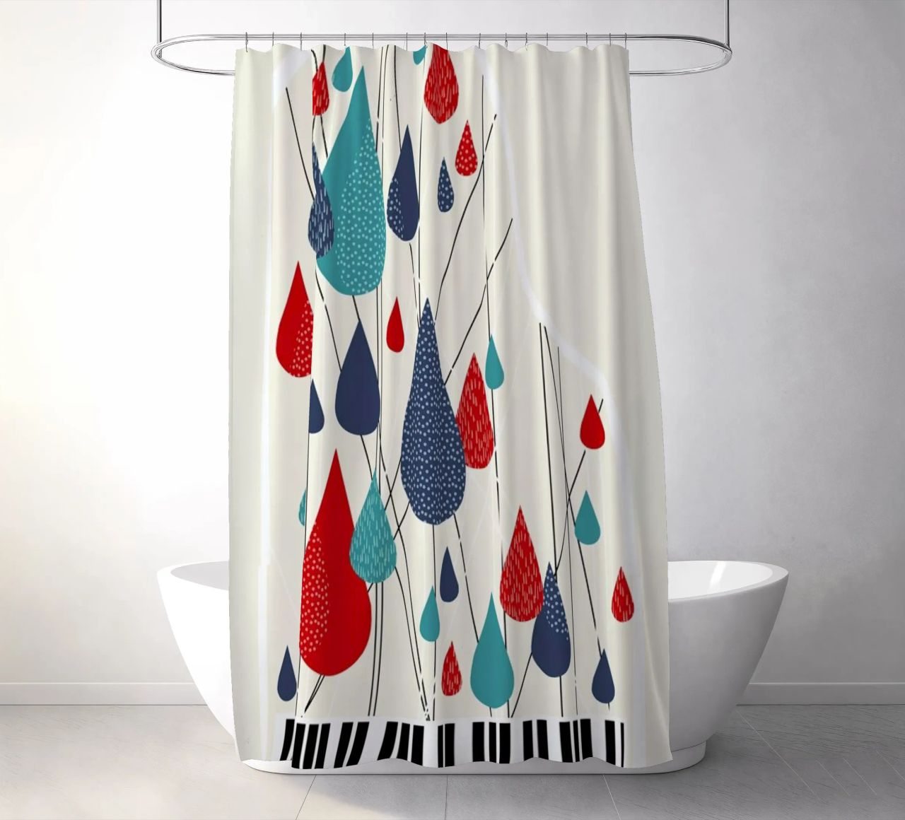 Chopin - Raindrop Prelude by Prelude Posters Duschvorhang von Prelude Posters
