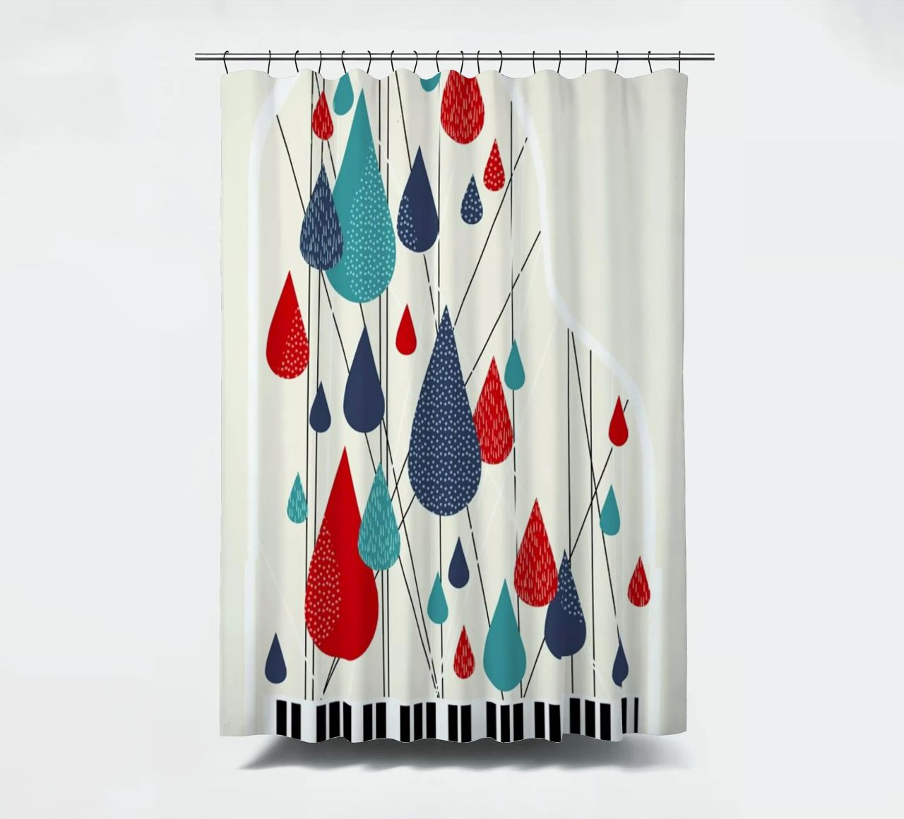Chopin - Raindrop Prelude by Prelude Posters Duschvorhang von Prelude Posters