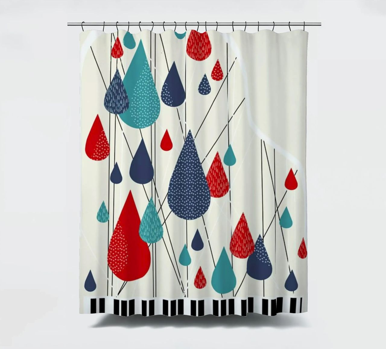 Chopin - Raindrop Prelude by Prelude Posters Duschvorhang von Prelude Posters